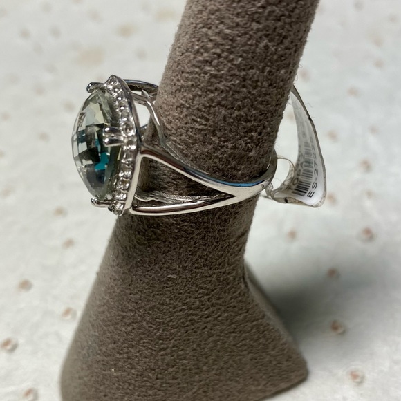 Sterling Silver Prasiolite & White Topaz Ring Size 6 New! - Picture 4 of 4